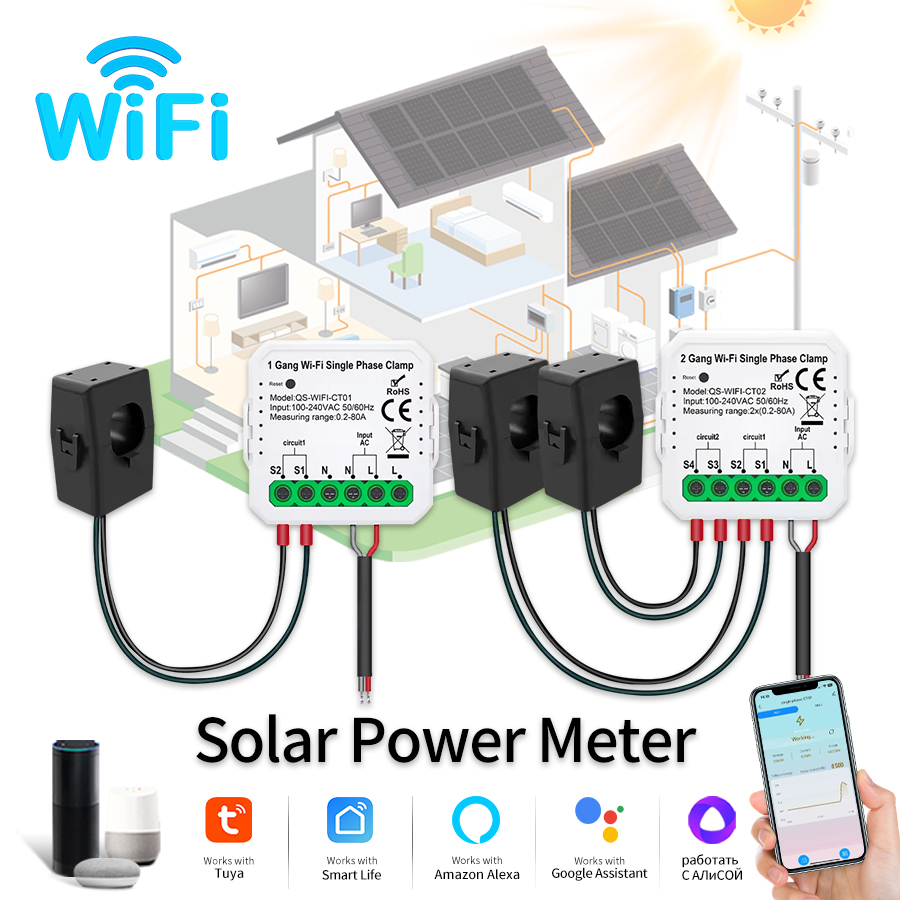 Smart Home Energy Monitor - Tuya الذكية واي فاي الطاقة الشمسية