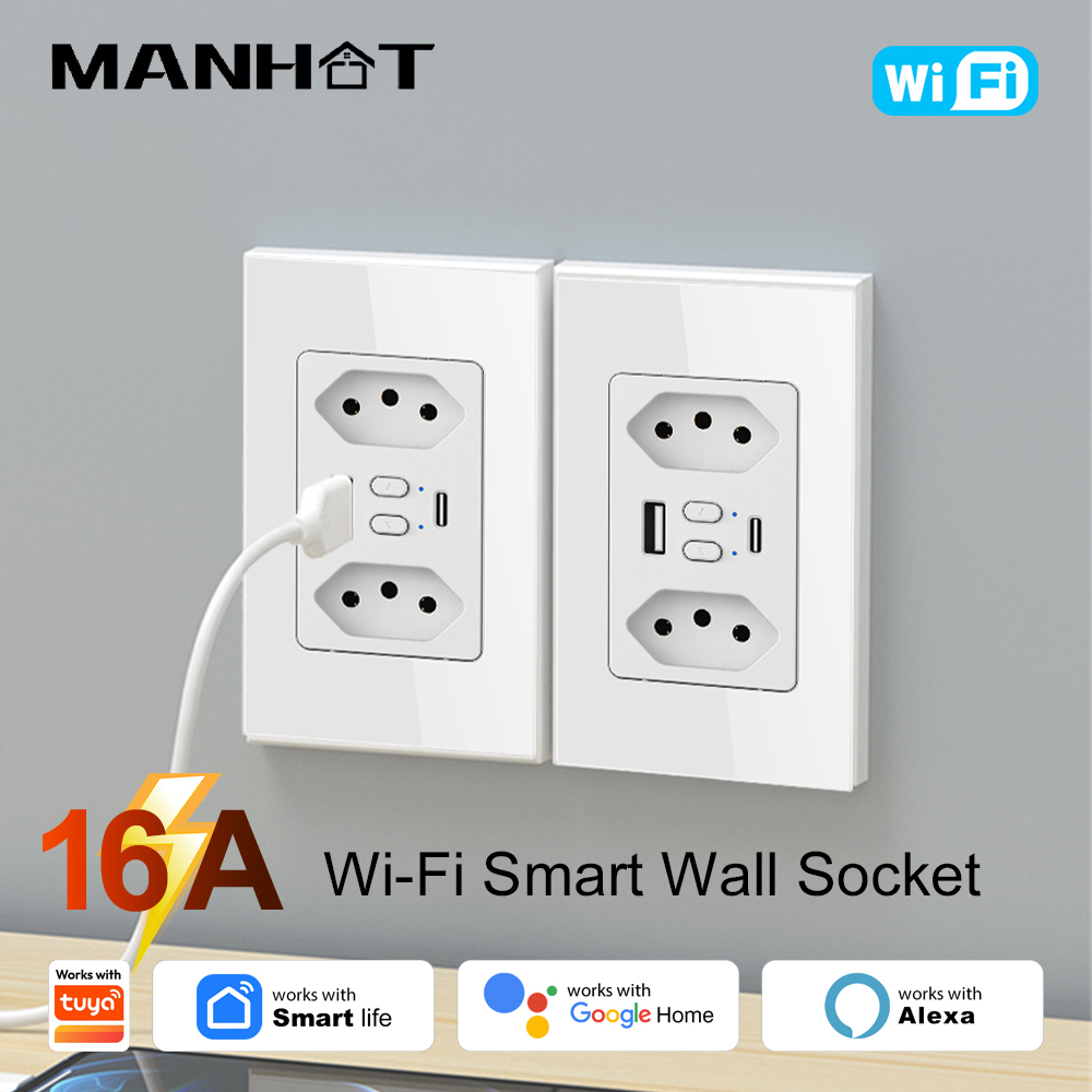 Wifi Smart Plug - مقبس كهربائي ذكي برازيلي من MANHOT