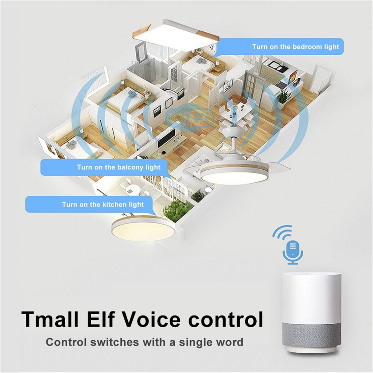 Smart Home Ventilation - L63A مروحة سقف ذكية تعمل بالواي