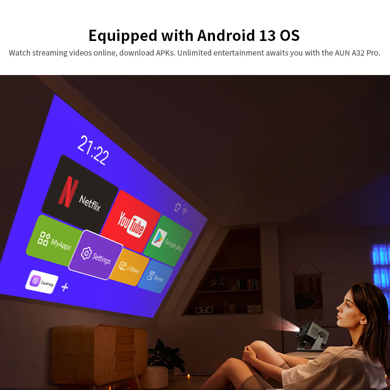 جهاز عرض أندرويد AUN A32 Pro M - مراجعة Smart Home X10 وسعره