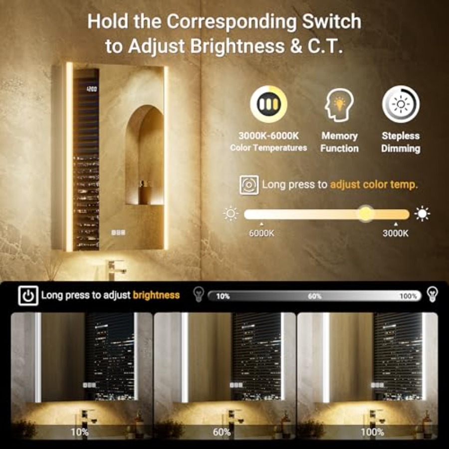 خزانة أدوية للحمام مع مرآة مزو - مراجعة Smart Night Light وسعره