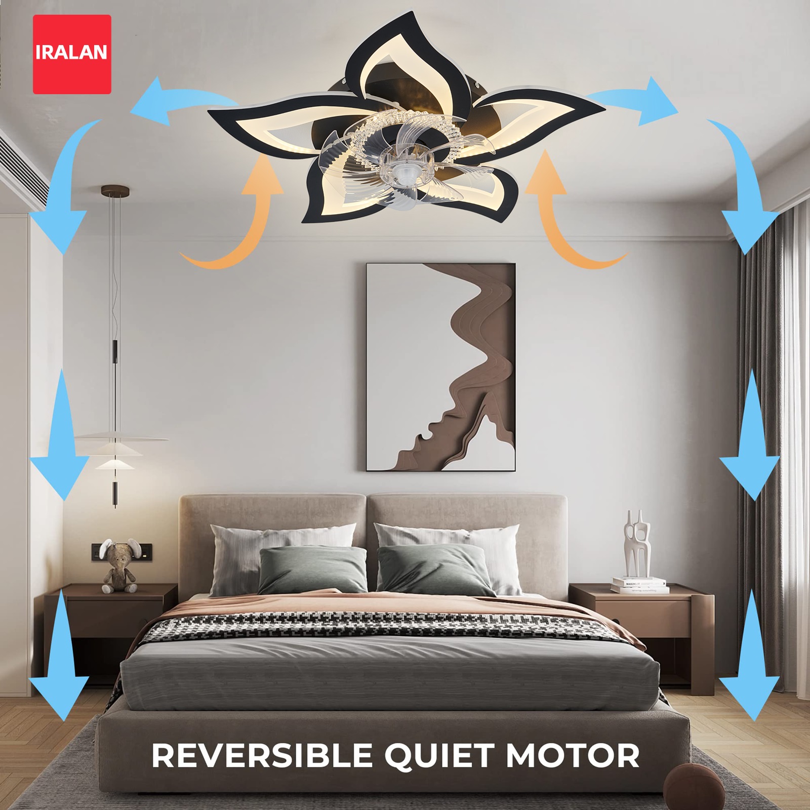 مروحة سقف LED بتصميم اللوتس مع - مراجعة Smart Home Ventilation وسعره