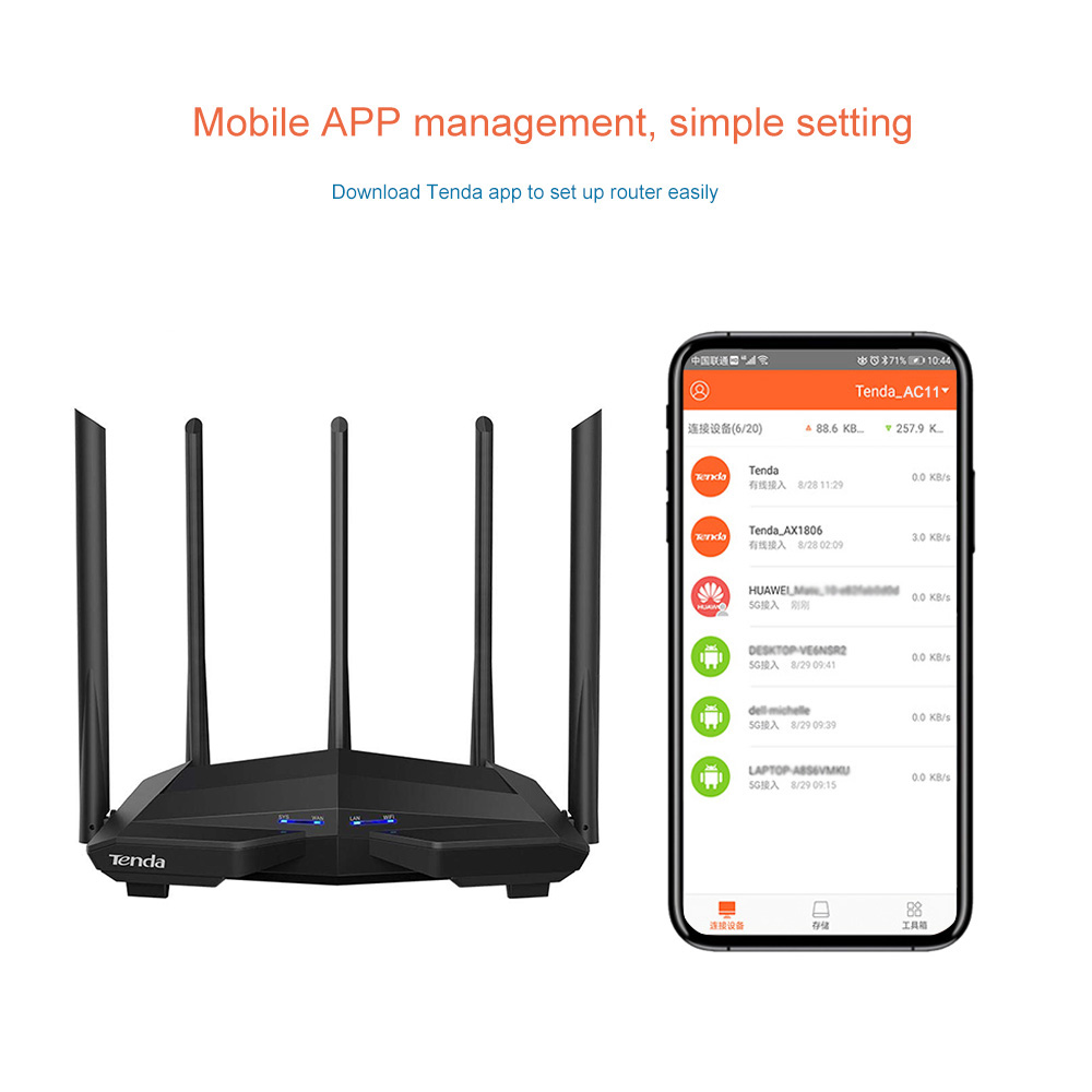 راوتر واي فاي Tenda AC11 جيجاب - مراجعة Smart Home X10 وسعره