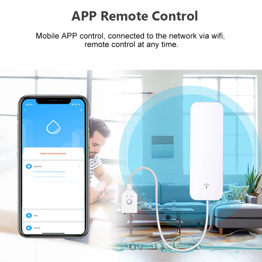 Tuya WiFi Zigbee مستشعر المياه - مراجعة Wifi Water Sensor وسعره