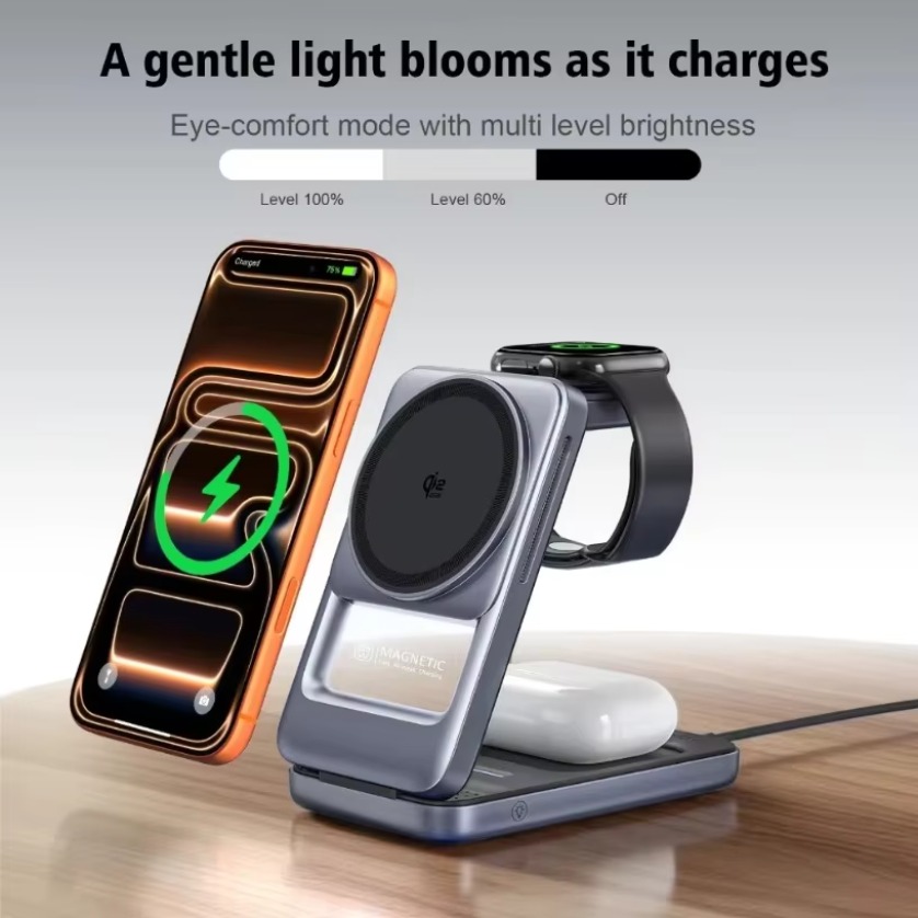 شاحن لاسلكي مغناطيسي 3 في 1، م - مراجعة Smart Night Light وسعره
